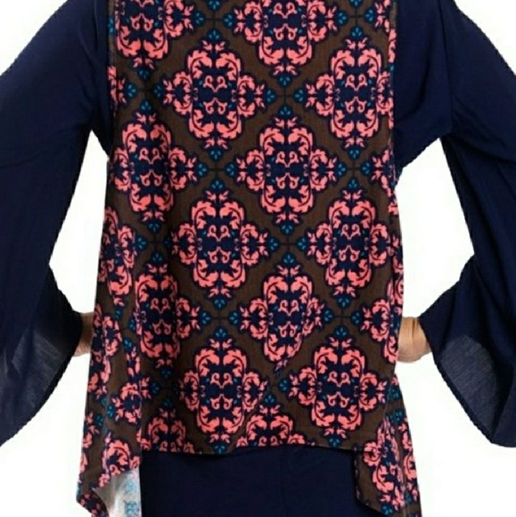 Waterfall Vest/Scarf-Mocha Print - Picture 4 of 6